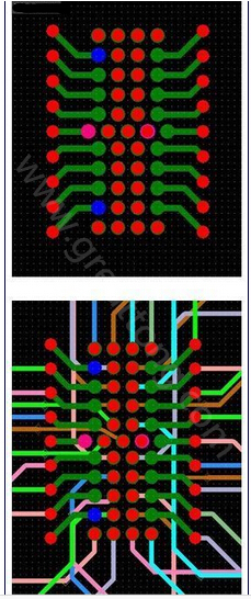 焊盤內過孔用于內部，而外部引腳在0.5mm柵格上扇出-深圳宏力捷