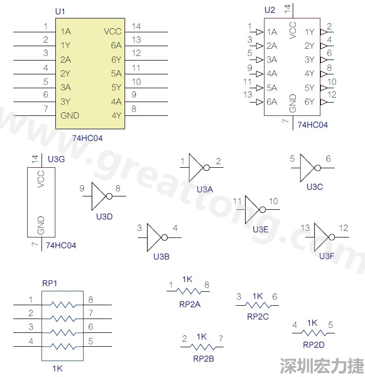 圖1 半導體元件供應(yīng)商所畫的電路圖符號是模擬元件的接腳圖，而非訊號流程。